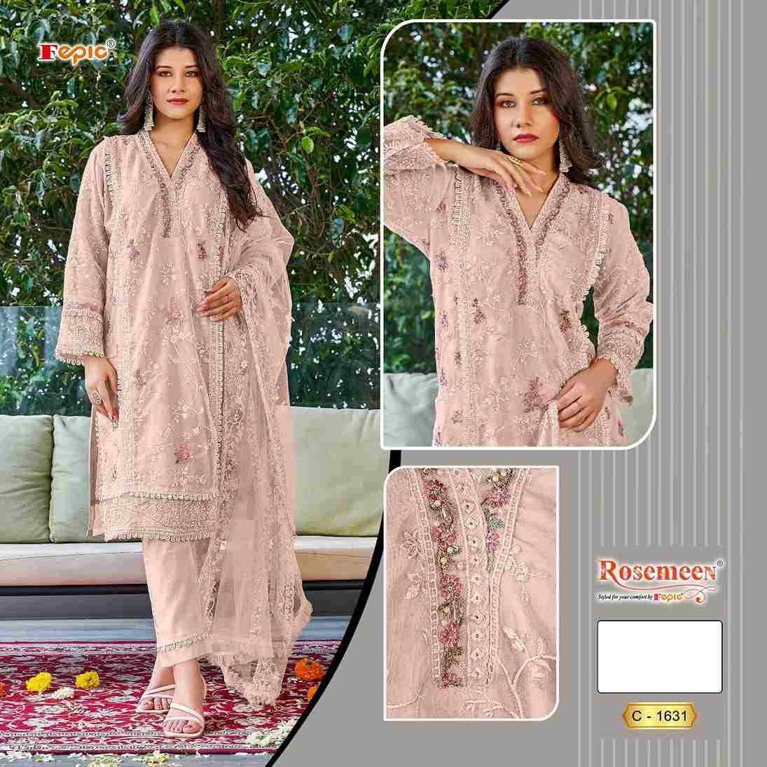 Fepic 1631 Colours By Fepic 1631-A To 1631-C Series Beautiful Pakistani Suits Colorful Stylish Fancy Casual Wear & Ethnic Wear Organza Embroidered Dresses At Wholesale Price