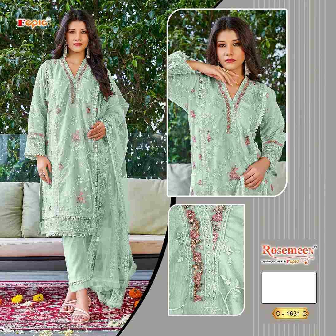 Fepic 1631 Colours By Fepic 1631-A To 1631-C Series Beautiful Pakistani Suits Colorful Stylish Fancy Casual Wear & Ethnic Wear Organza Embroidered Dresses At Wholesale Price