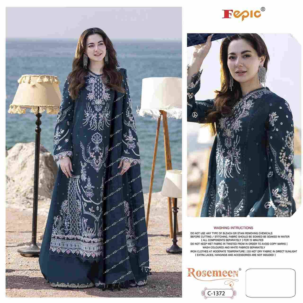 Fepic 1372 Colours By Fepic 1372-A To 1372-C Series Beautiful Pakistani Suits Colorful Stylish Fancy Casual Wear & Ethnic Wear Pure Rayon Embroidered Dresses At Wholesale Price