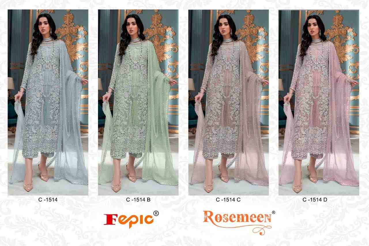 Fepic 1514 Colours By Fepic 1514-A To 1514-D Series Beautiful Pakistani Suits Colorful Stylish Fancy Casual Wear & Ethnic Wear Pure Organza Embroidered Dresses At Wholesale Price