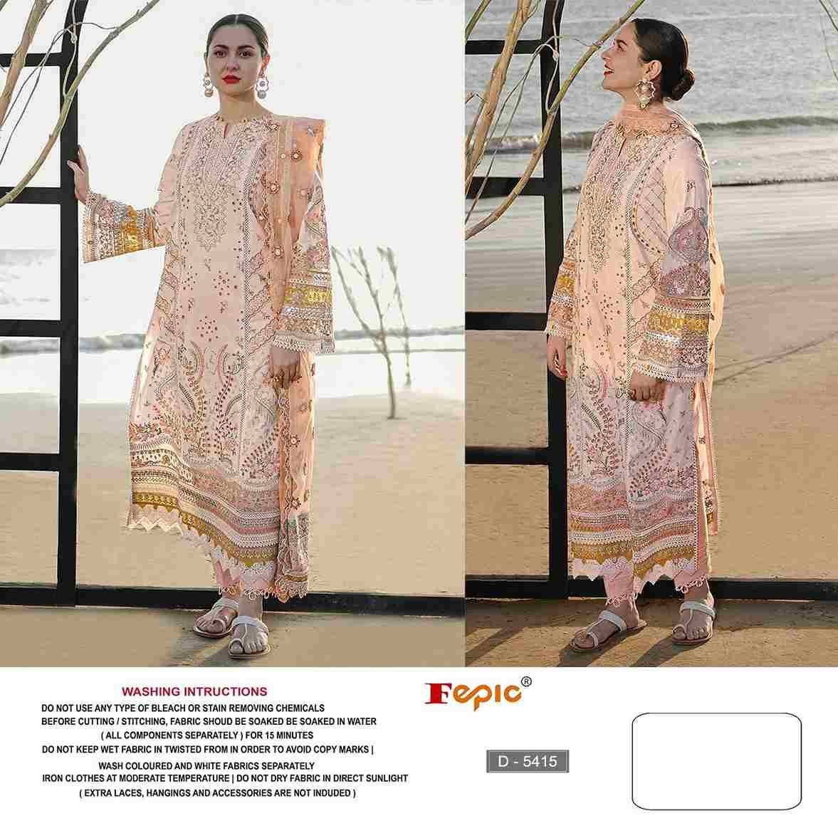 Fepic Hit Design 5415 By Fepic Beautiful Pakistani Suits Stylish Fancy Colorful Party Wear & Occasional Wear Pure Cotton Embroidered Dresses At Wholesale Price