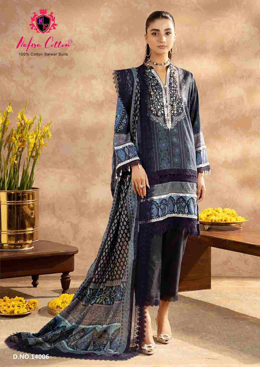 Sahil Vol-14 By Nafisa Cotton 14001 To 14006 Series Designer Festive Suits Beautiful Stylish Fancy Colorful Party Wear & Occasional Wear Pure Cotton Dresses At Wholesale Price