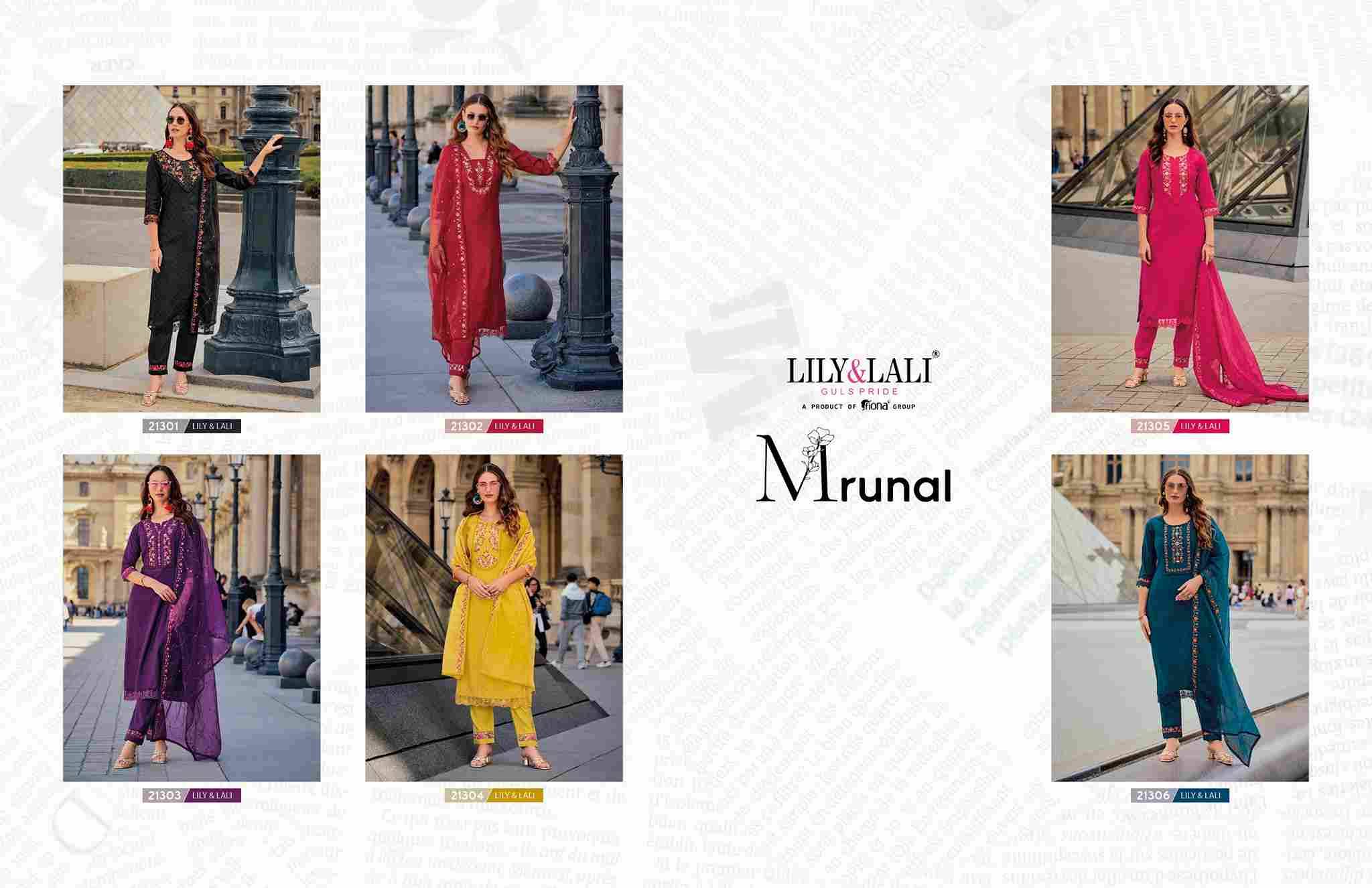 Mrunal By Lily And Lali 21301 To 21306 Series Beautiful Festive Suits Colorful Stylish Fancy Casual Wear & Ethnic Wear Silk Embroidered Dresses At Wholesale Price