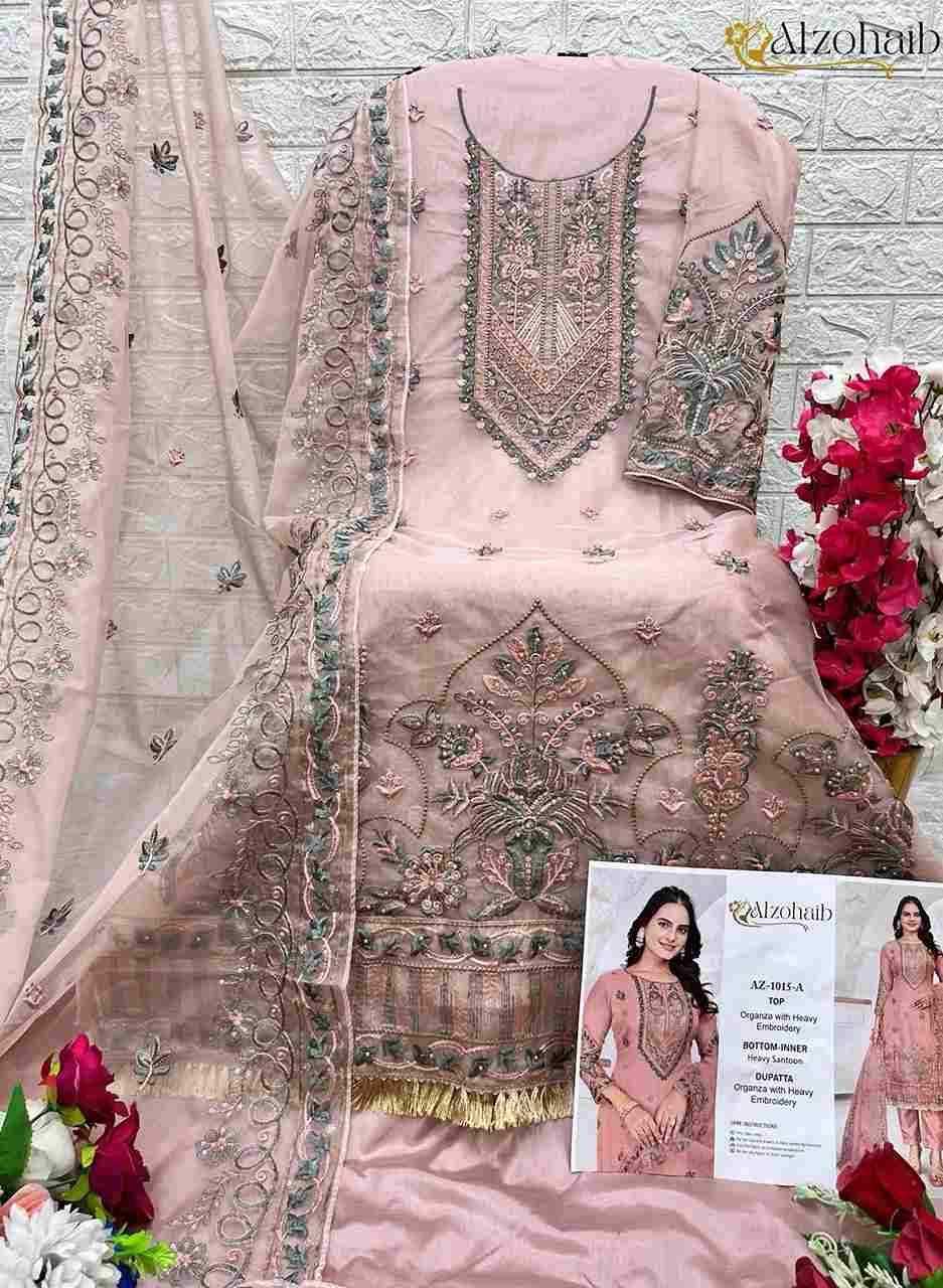 Alzohaib-1015 Colours By Alzohaib 1015-A To 1015-D Series Wholesale Designer Pakistani Suits Collection Beautiful Stylish Fancy Colorful Party Wear & Occasional Wear Organza Dresses At Wholesale Price