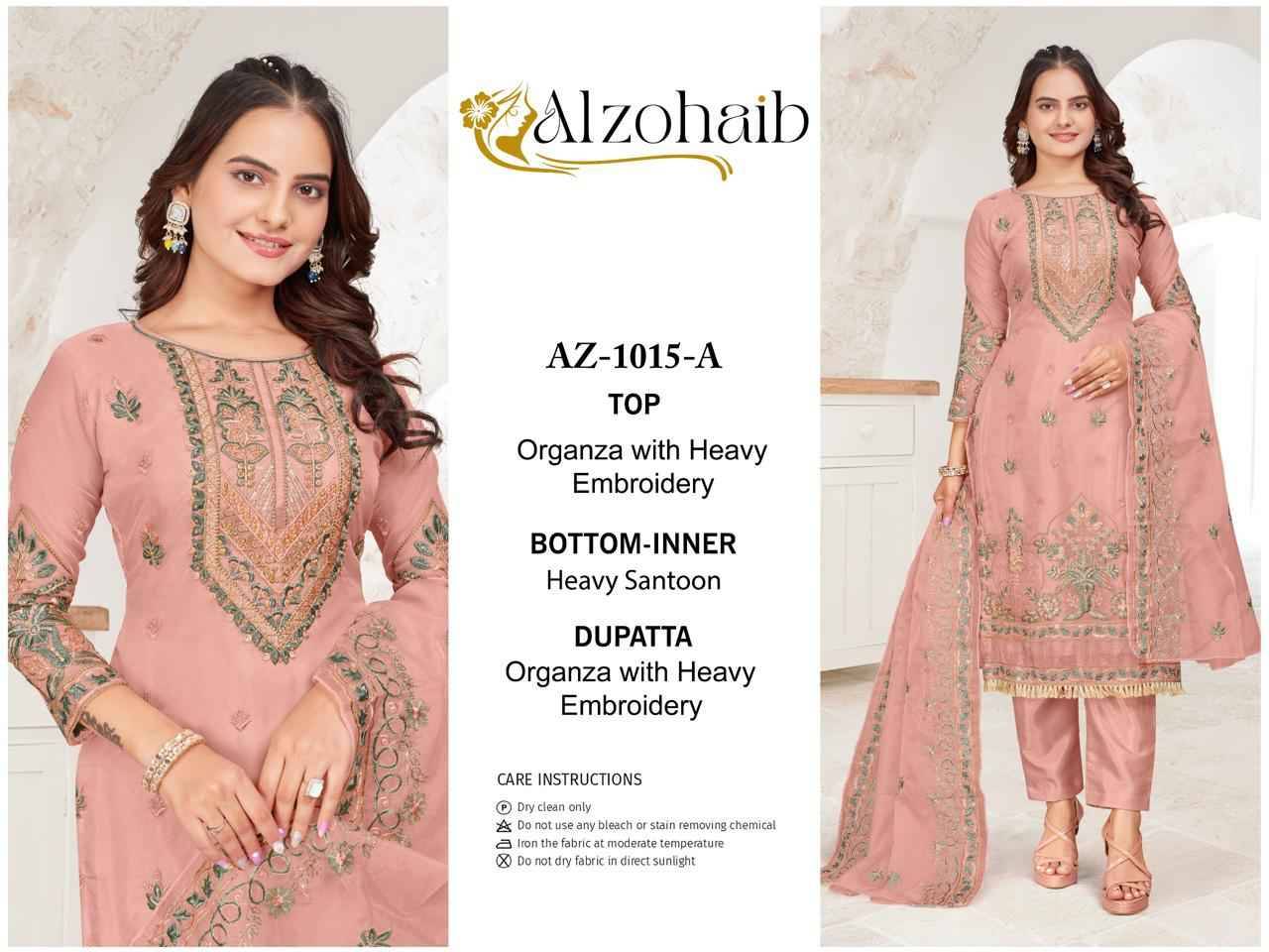 Alzohaib-1015 Colours By Alzohaib 1015-A To 1015-D Series Wholesale Designer Pakistani Suits Collection Beautiful Stylish Fancy Colorful Party Wear & Occasional Wear Organza Dresses At Wholesale Price