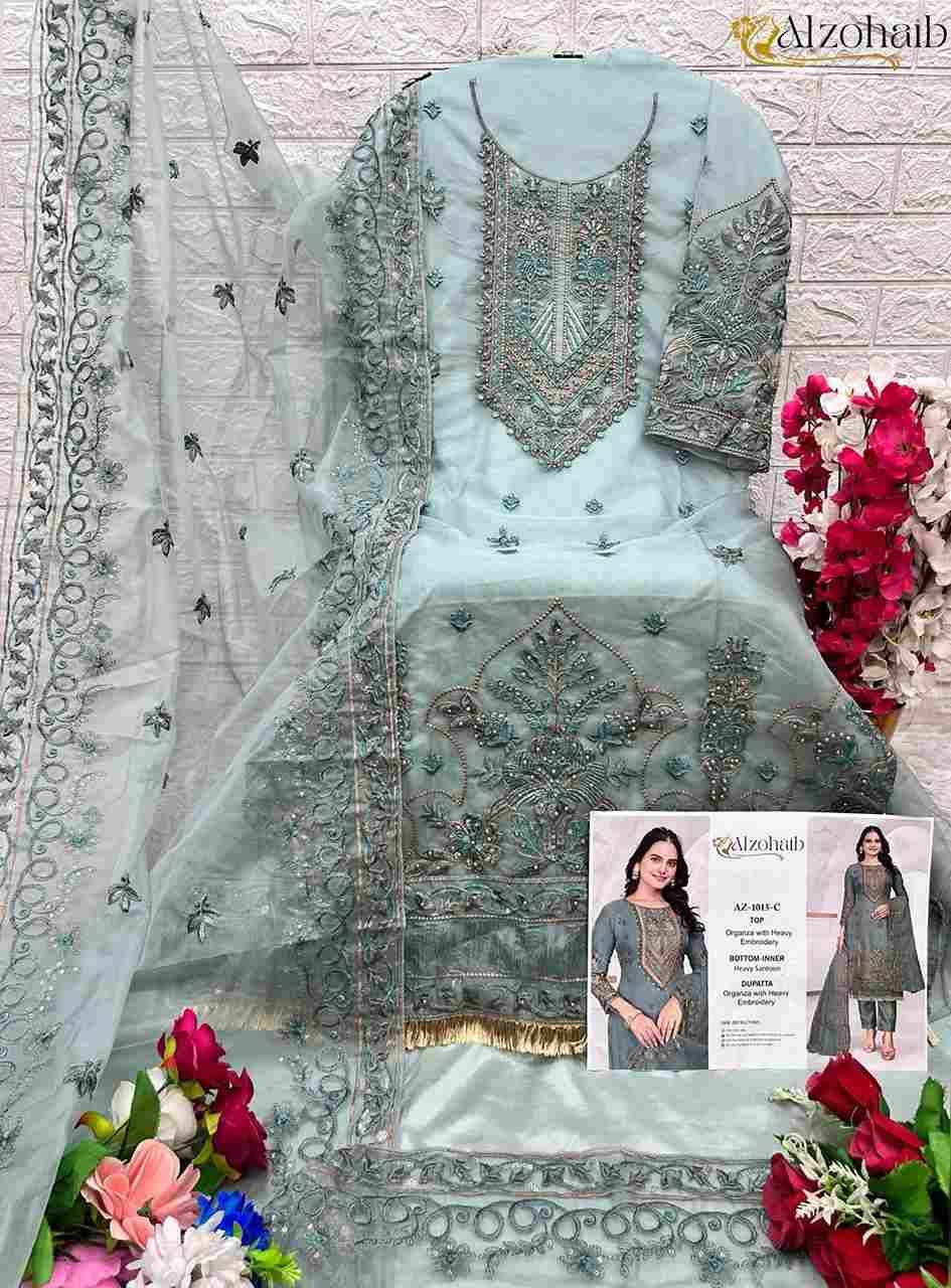 Alzohaib-1015 Colours By Alzohaib 1015-A To 1015-D Series Wholesale Designer Pakistani Suits Collection Beautiful Stylish Fancy Colorful Party Wear & Occasional Wear Organza Dresses At Wholesale Price