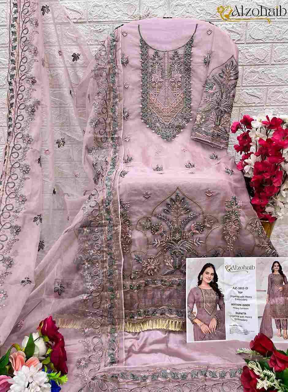 Alzohaib-1015 Colours By Alzohaib 1015-A To 1015-D Series Wholesale Designer Pakistani Suits Collection Beautiful Stylish Fancy Colorful Party Wear & Occasional Wear Organza Dresses At Wholesale Price