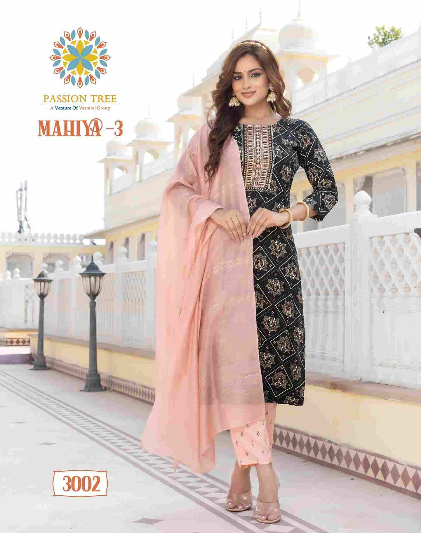 Mahiya Vol-3 By Passion Tree 3001 To 3008 Series Designer Festive Suits Collection Beautiful Stylish Fancy Colorful Party Wear & Occasional Wear Heavy Rayon Print Dresses At Wholesale Price