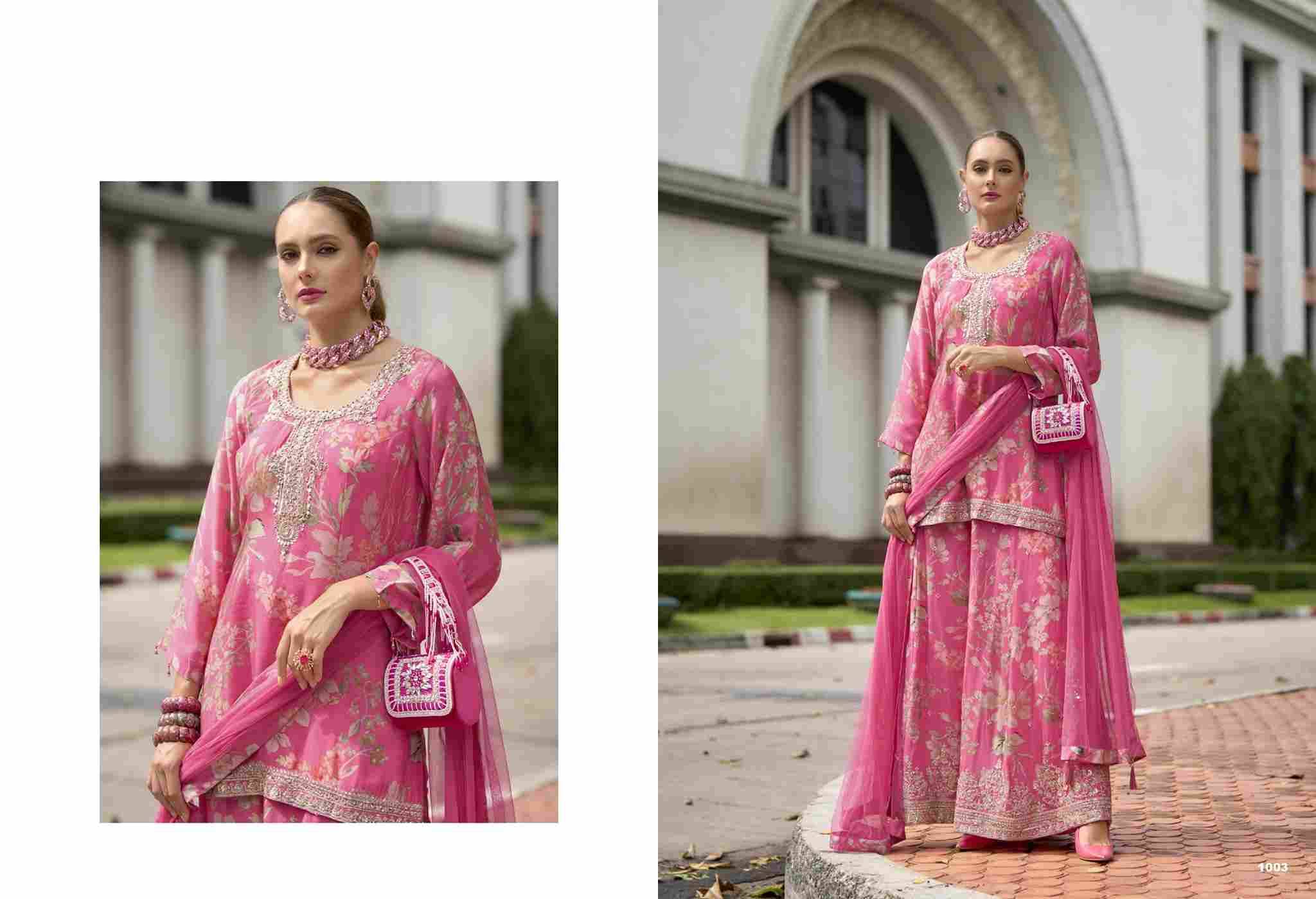 Ginni By Your Choice 1001 To 1004 Series Sharara Suits Beautiful Fancy Colorful Stylish Party Wear & Occasional Wear Pure Chinnon Dresses At Wholesale Price