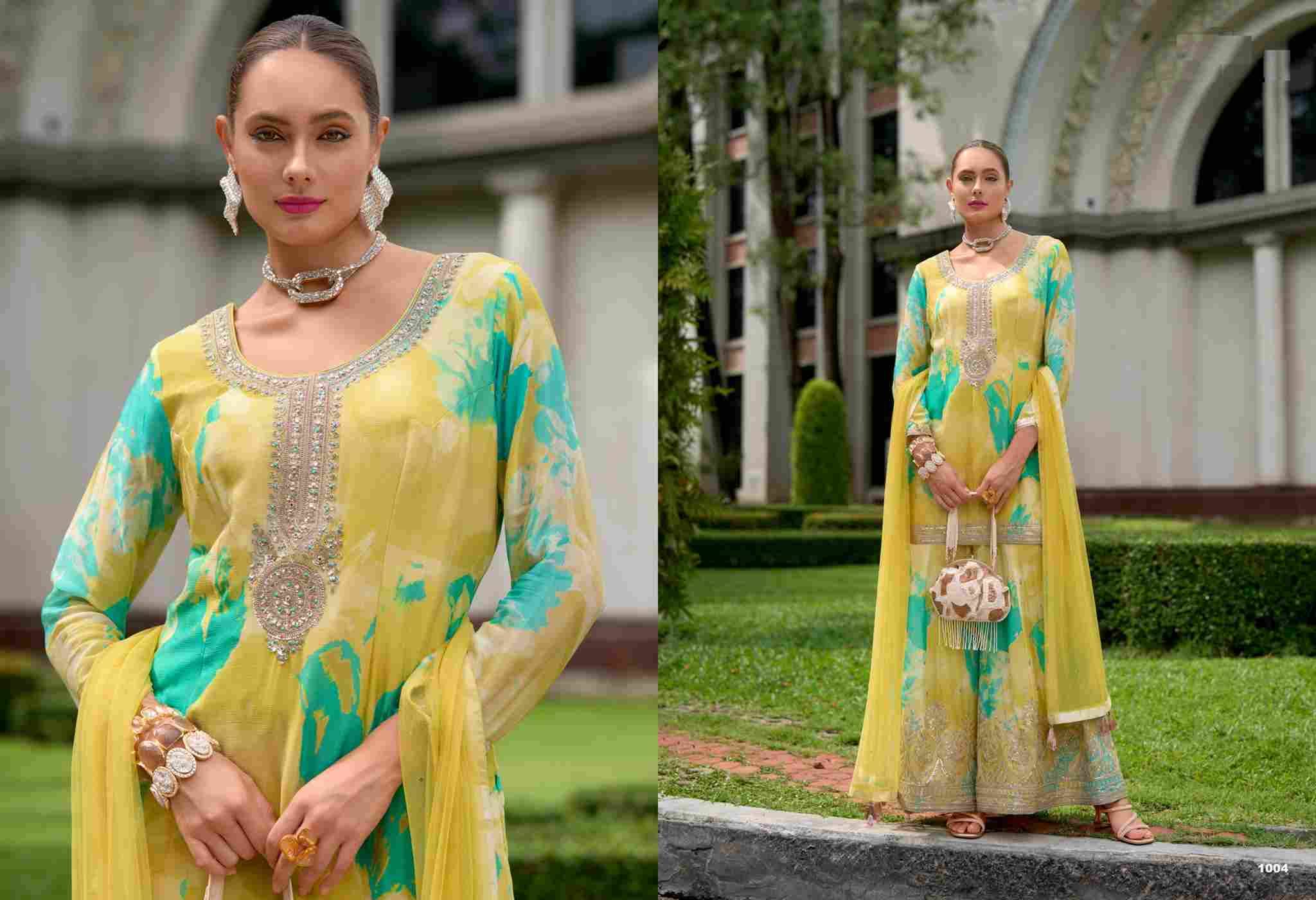 Ginni By Your Choice 1001 To 1004 Series Sharara Suits Beautiful Fancy Colorful Stylish Party Wear & Occasional Wear Pure Chinnon Dresses At Wholesale Price