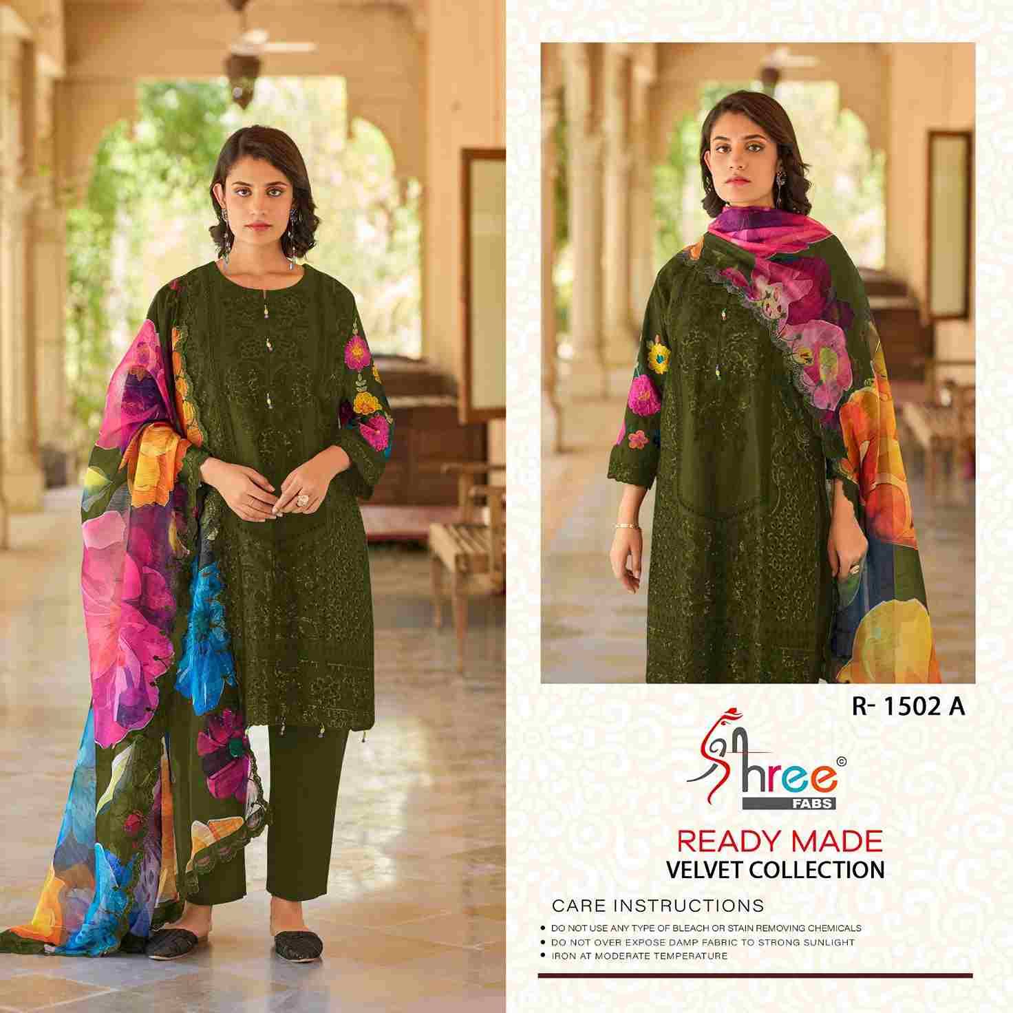 Shree Fabs Hit Design R-1502 Colours By Shree Fabs R-1502-A To R-1502-D Series Beautiful Pakistani Suits Stylish Fancy Colorful Party Wear & Occasional Wear Velvet Embroidered Dresses At Wholesale Price