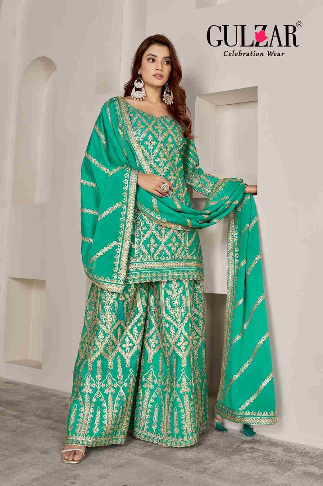 Gotakari By Gulzar 2091 To 2093 Series Beautiful Sharara Suits Colorful Stylish Fancy Casual Wear & Ethnic Wear Chinnon Dresses At Wholesale Price