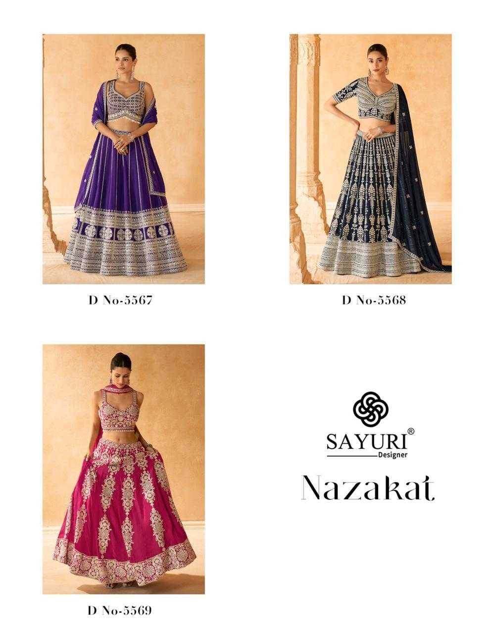 Nazakat By Sayuri 5567 To 5569 Series Beautiful Colorful Fancy Wedding Collection Occasional Wear & Party Wear Georgette Lehengas At Wholesale Price