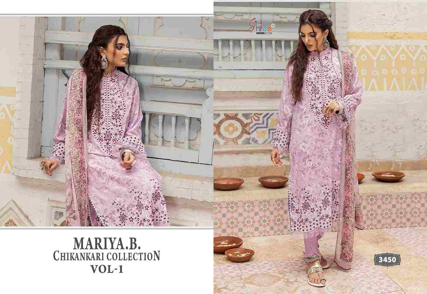 Mariya.B. Chikankari Collection Vol-1 By Shree Fabs 3447 To 3452 Series Pakistani Suits Collection Beautiful Stylish Fancy Colorful Party Wear & Occasional Wear Pure Cotton Print With Work Dresses At Wholesale Price