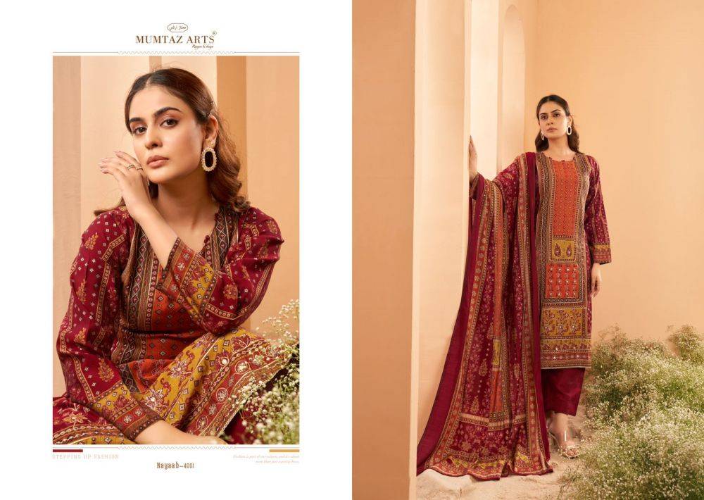 Nayaab Vol-2 By Mumtaz Arts 4001 To 4006 Series Beautiful Festive Suits Colorful Stylish Fancy Casual Wear & Ethnic Wear Viscose Muslin Print Dresses At Wholesale Price