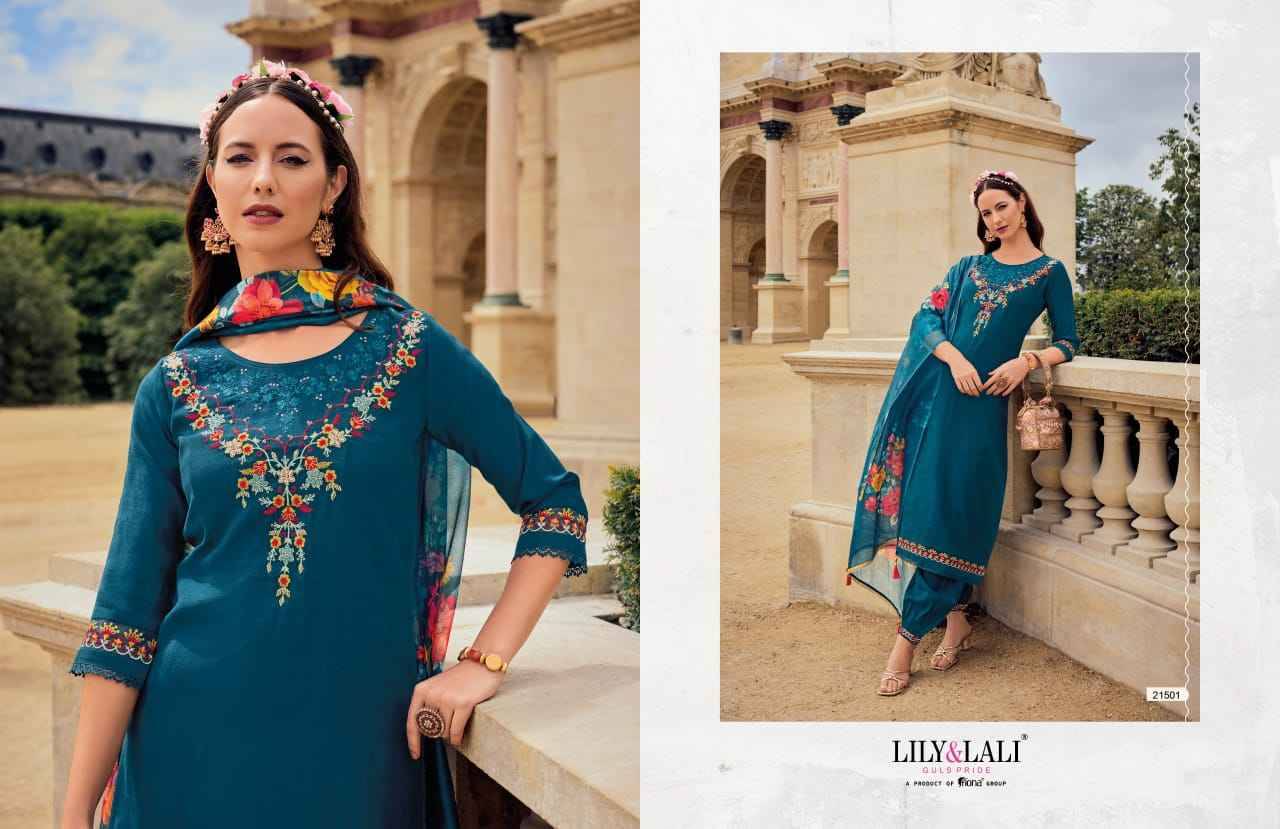 Khwaish By Lily And Lali 21501 To 21506 Series Beautiful Festive Suits Colorful Stylish Fancy Casual Wear & Ethnic Wear Viscose Silk Embroidered Dresses At Wholesale Price