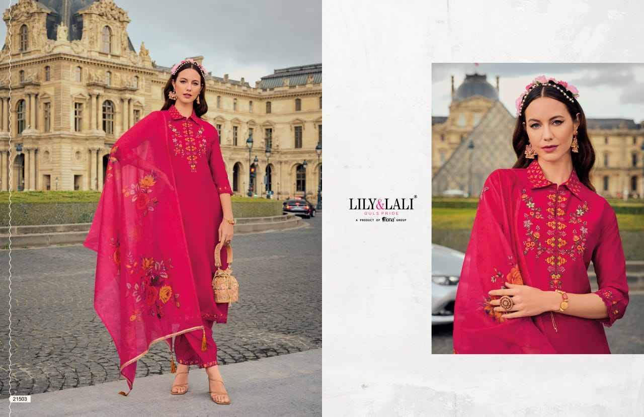 Khwaish By Lily And Lali 21501 To 21506 Series Beautiful Festive Suits Colorful Stylish Fancy Casual Wear & Ethnic Wear Viscose Silk Embroidered Dresses At Wholesale Price