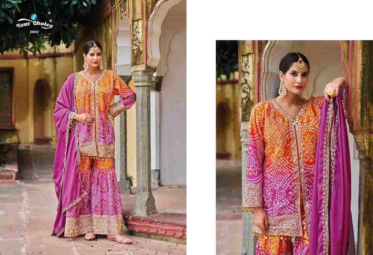 Molly By Your Choice 2001 To 2002 Series Sharara Suits Beautiful Fancy Colorful Stylish Party Wear & Occasional Wear Pure Chinnon Dresses At Wholesale Price