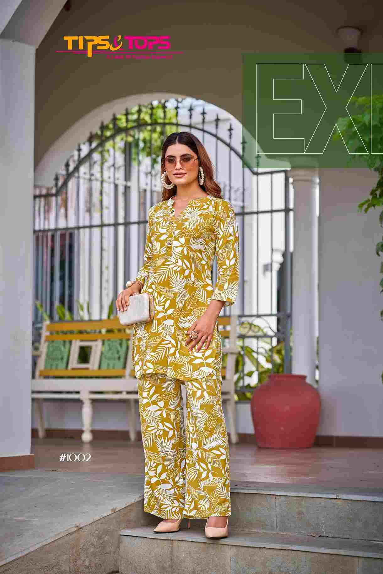 Fashion Beats Vol-5 By Tips And Tops 1001 To 1006 Designer Stylish Fancy Colorful Beautiful Party Wear & Ethnic Wear Collection Rayon Print Co-Ord At Wholesale Price