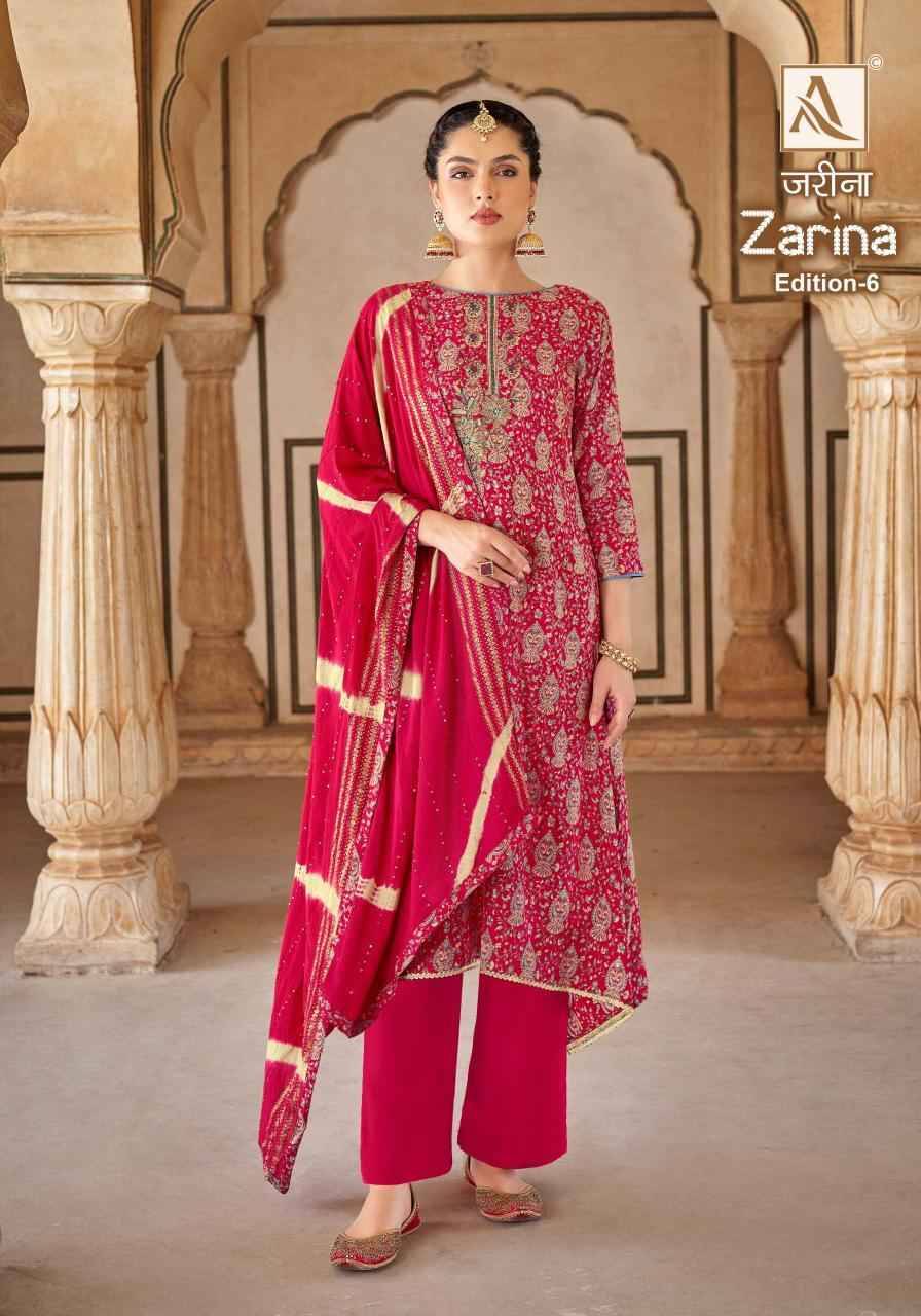 Zarina Vol-6 By Alok Suit 1598-001 To 1598-006 Series Beautiful Festive Suits Colorful Stylish Fancy Casual Wear & Ethnic Wear Pure Viscose Rayon Dresses At Wholesale Price