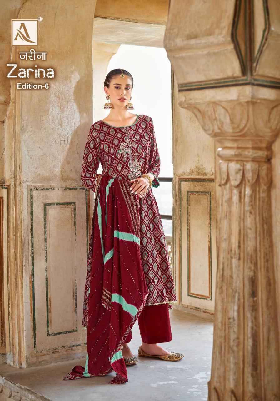 Zarina Vol-6 By Alok Suit 1598-001 To 1598-006 Series Beautiful Festive Suits Colorful Stylish Fancy Casual Wear & Ethnic Wear Pure Viscose Rayon Dresses At Wholesale Price