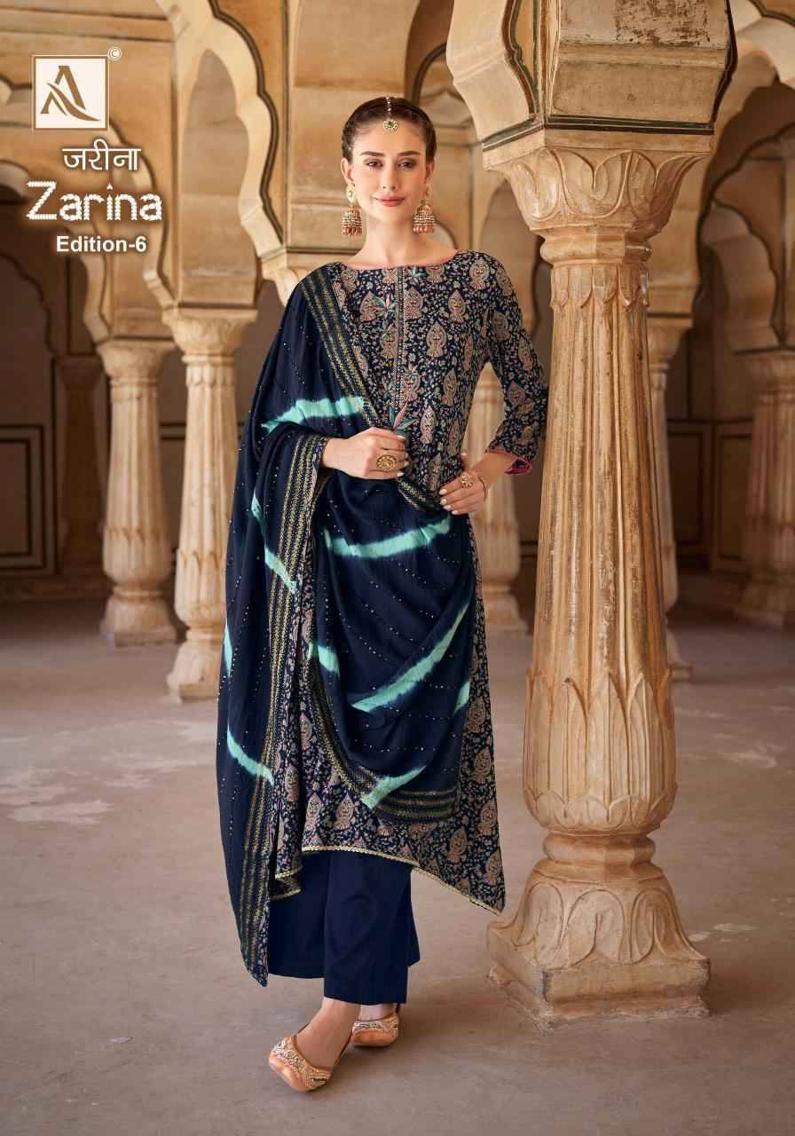 Zarina Vol-6 By Alok Suit 1598-001 To 1598-006 Series Beautiful Festive Suits Colorful Stylish Fancy Casual Wear & Ethnic Wear Pure Viscose Rayon Dresses At Wholesale Price