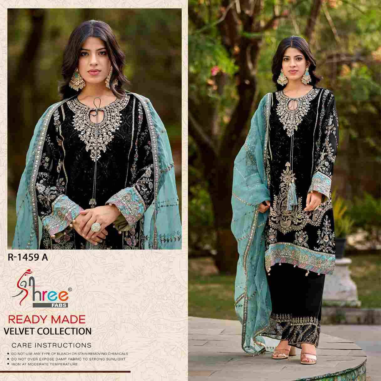 Shree Fabs Hit Design R-1459 Colours By Shree Fabs R-1459-A To R-1459-D Series Beautiful Pakistani Suits Stylish Fancy Colorful Party Wear & Occasional Wear Velvet Embroidered Dresses At Wholesale Price