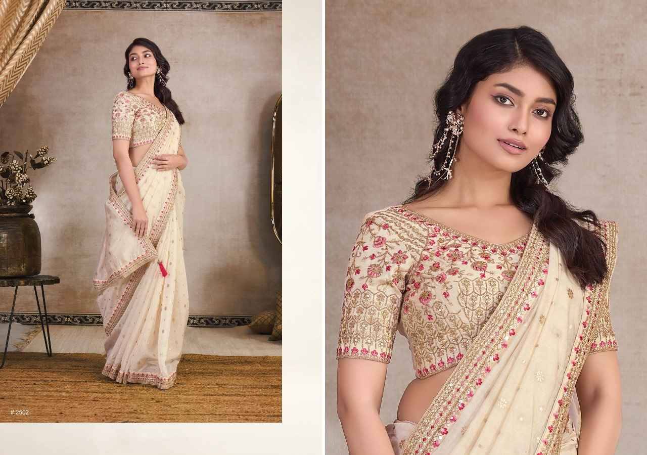 Gulabi By Renik 1001 To 1004 Series Indian Traditional Wear Collection Beautiful Stylish Fancy Colorful Party Wear & Occasional Wear Organza Jacquard Sarees At Wholesale Price