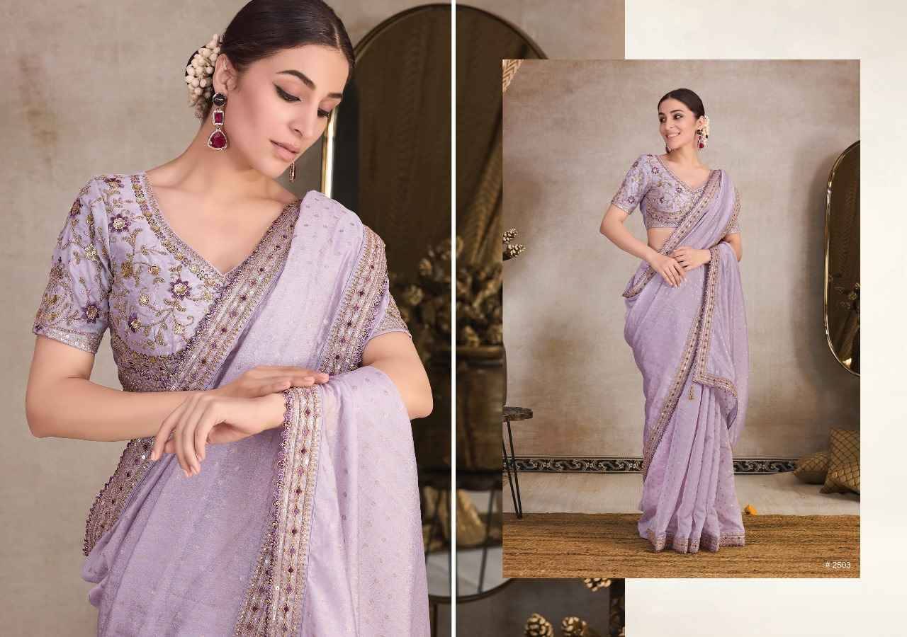 Gulabi By Renik 1001 To 1004 Series Indian Traditional Wear Collection Beautiful Stylish Fancy Colorful Party Wear & Occasional Wear Organza Jacquard Sarees At Wholesale Price