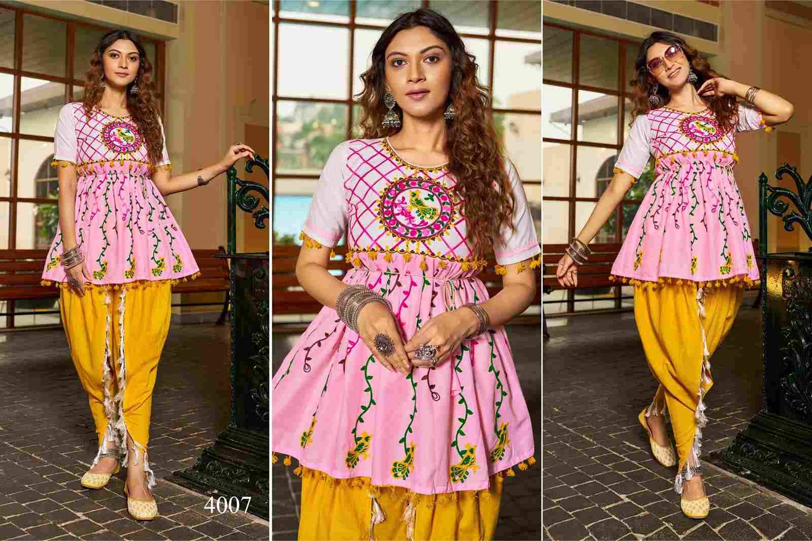 Dholida Vol-4 By Kaamiri 4001 To 4014 Series Designer Stylish Fancy Colorful Beautiful Party Wear & Ethnic Wear Collection Pure Cotton Tops With Dhoti At Wholesale Price