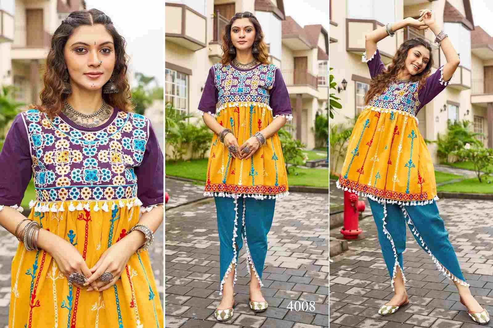 Dholida Vol-4 By Kaamiri 4001 To 4014 Series Designer Stylish Fancy Colorful Beautiful Party Wear & Ethnic Wear Collection Pure Cotton Tops With Dhoti At Wholesale Price