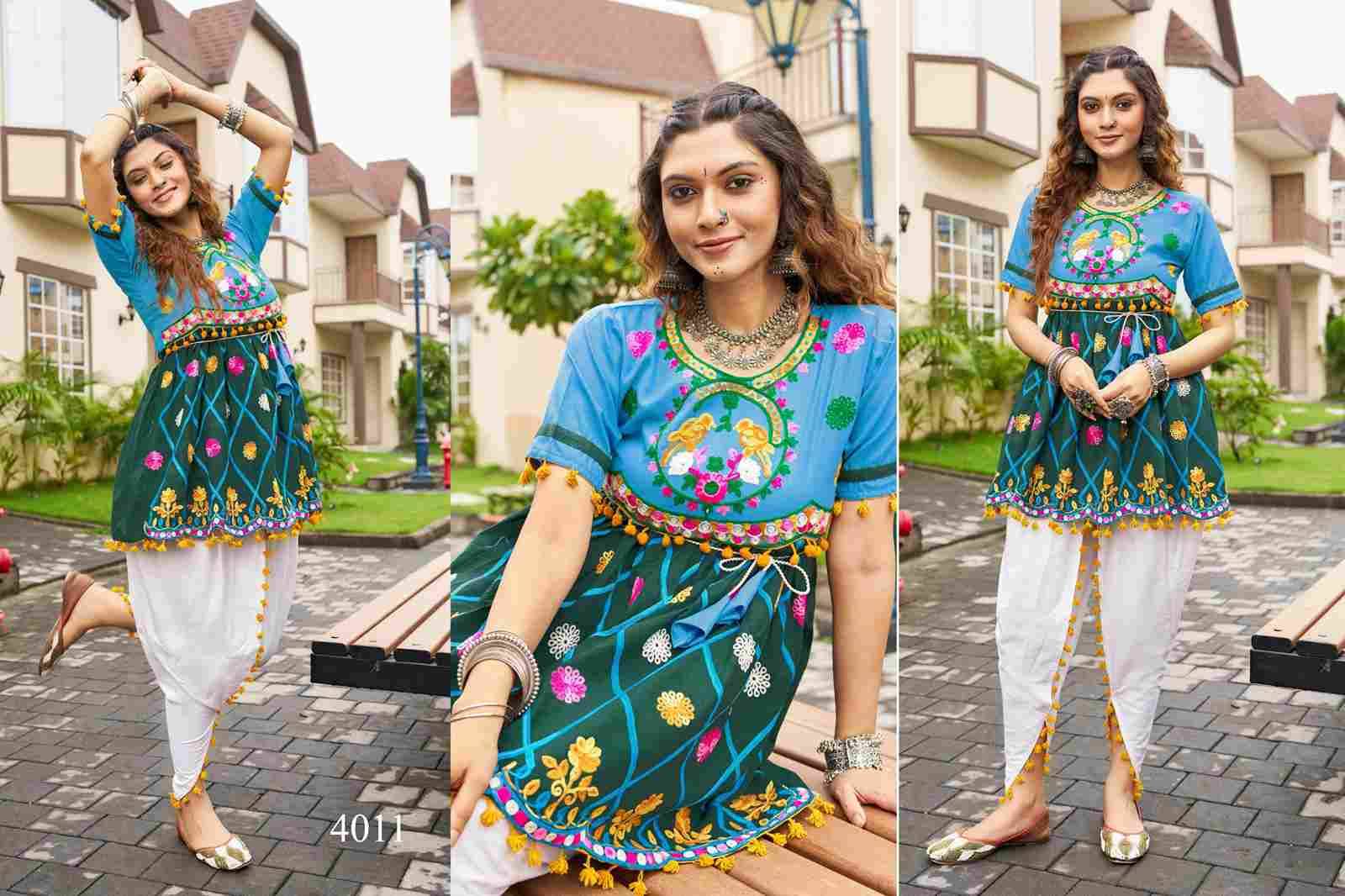 Dholida Vol-4 By Kaamiri 4001 To 4014 Series Designer Stylish Fancy Colorful Beautiful Party Wear & Ethnic Wear Collection Pure Cotton Tops With Dhoti At Wholesale Price