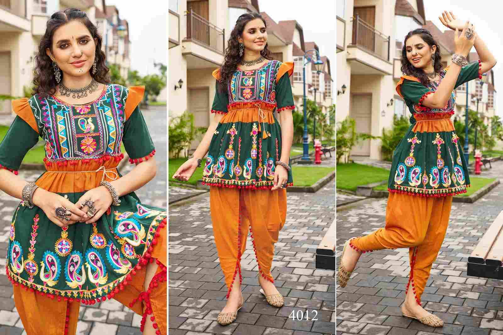 Dholida Vol-4 By Kaamiri 4001 To 4014 Series Designer Stylish Fancy Colorful Beautiful Party Wear & Ethnic Wear Collection Pure Cotton Tops With Dhoti At Wholesale Price