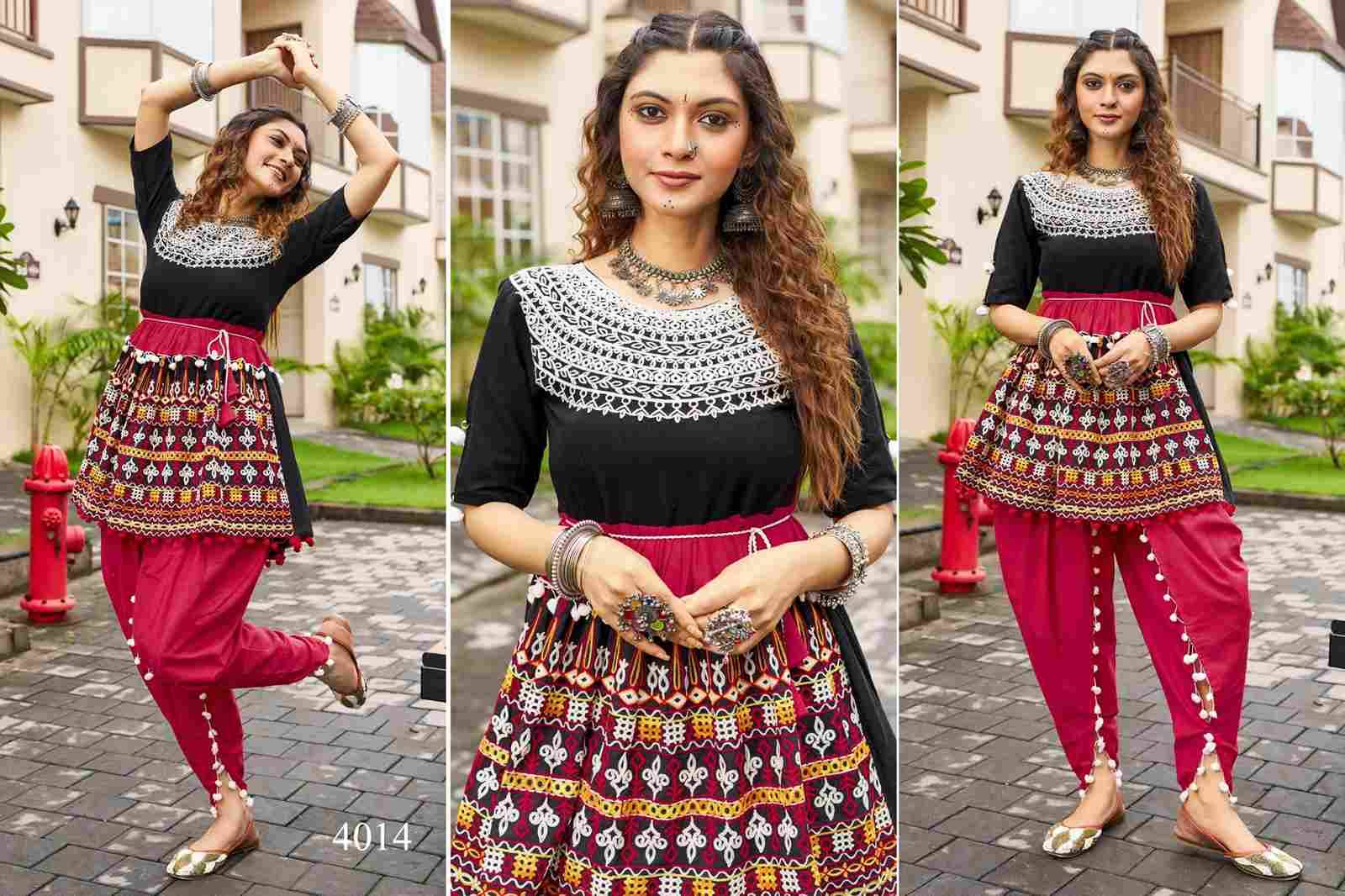 Dholida Vol-4 By Kaamiri 4001 To 4014 Series Designer Stylish Fancy Colorful Beautiful Party Wear & Ethnic Wear Collection Pure Cotton Tops With Dhoti At Wholesale Price