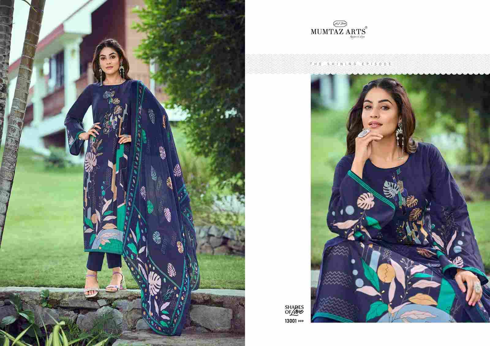 Shades Of Love By Mumtaz Arts 13001 To 13004 Series Beautiful Festive Suits Stylish Fancy Colorful Casual Wear & Ethnic Wear Pure Cambric Cotton Print Dresses At Wholesale Price