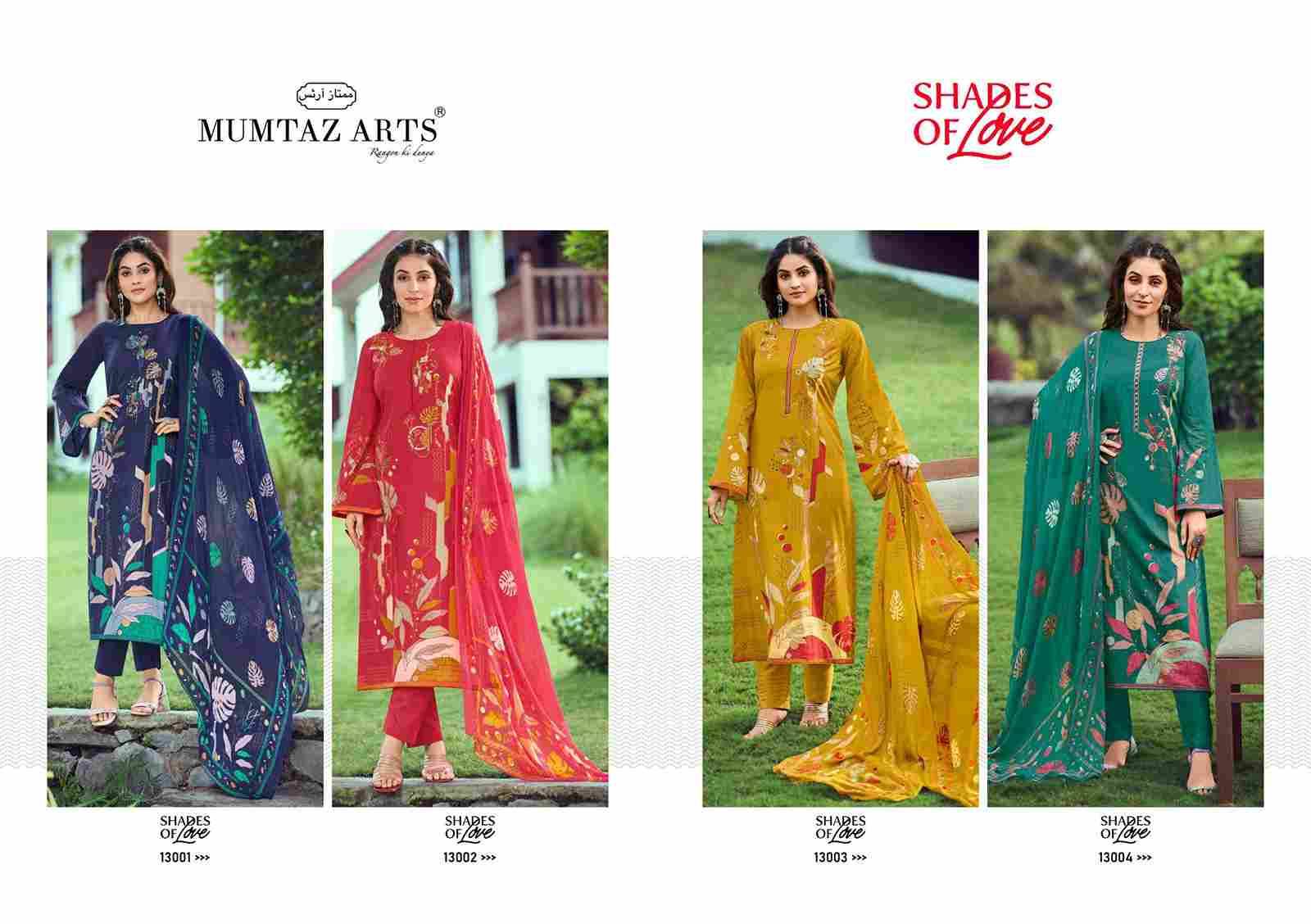 Shades Of Love By Mumtaz Arts 13001 To 13004 Series Beautiful Festive Suits Stylish Fancy Colorful Casual Wear & Ethnic Wear Pure Cambric Cotton Print Dresses At Wholesale Price