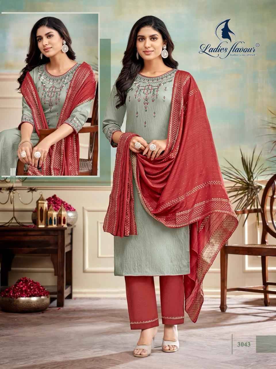 Blue Stone By Ladies Flavour 3043 To 3048 Series Beautiful Festive Suits Stylish Fancy Colorful Casual Wear & Ethnic Wear Viscose Embroidered Dresses At Wholesale Price