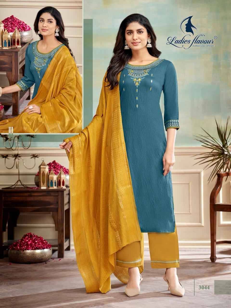 Blue Stone By Ladies Flavour 3043 To 3048 Series Beautiful Festive Suits Stylish Fancy Colorful Casual Wear & Ethnic Wear Viscose Embroidered Dresses At Wholesale Price