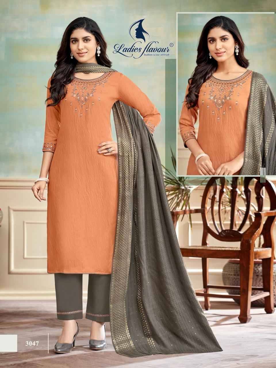 Blue Stone By Ladies Flavour 3043 To 3048 Series Beautiful Festive Suits Stylish Fancy Colorful Casual Wear & Ethnic Wear Viscose Embroidered Dresses At Wholesale Price