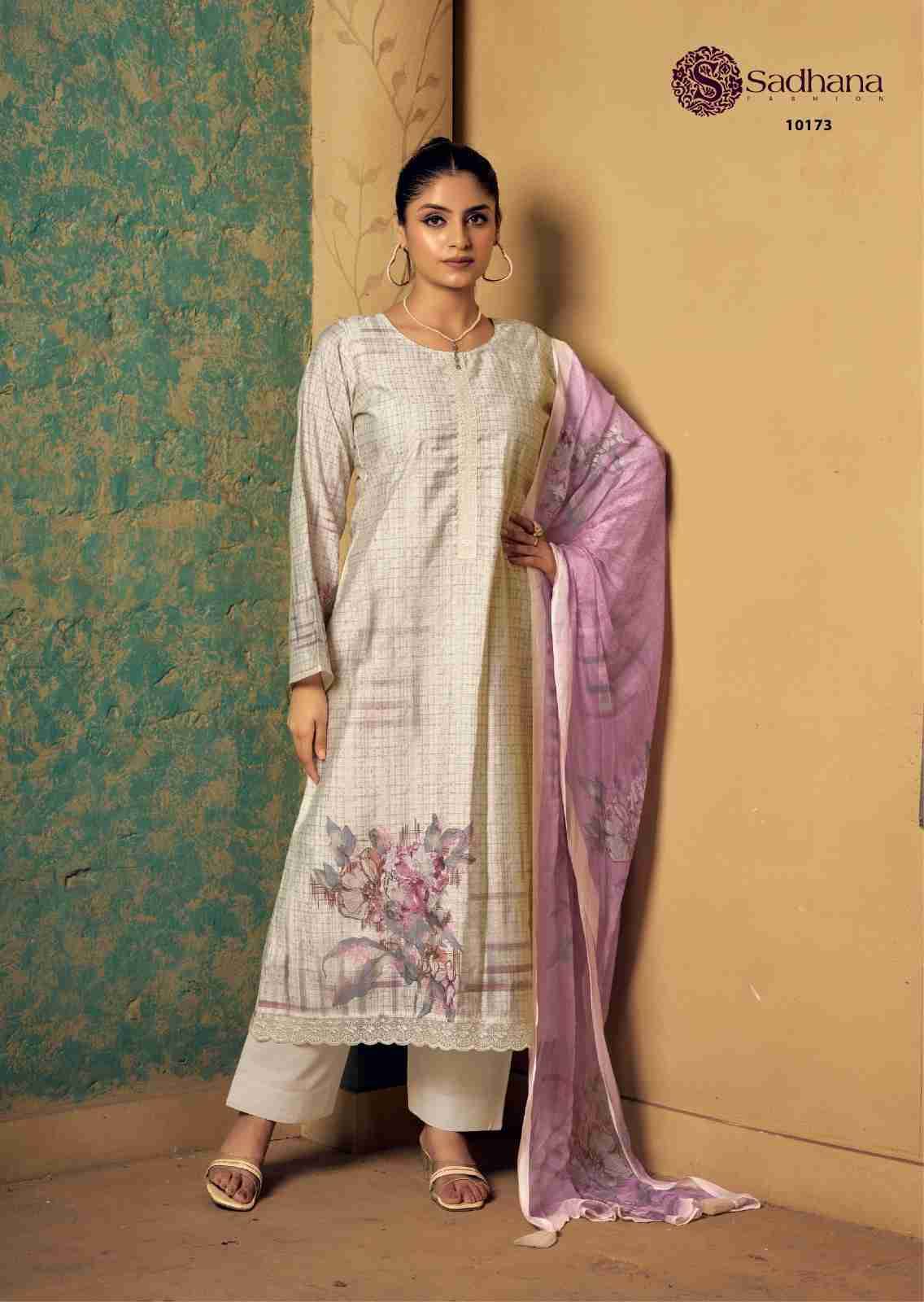 Ahaana By Sadhana Fashion 10173 To 10180 Series Designer Festive Suits Beautiful Fancy Stylish Colorful Party Wear & Occasional Wear Pure Muslin Silk Print Dresses At Wholesale Price