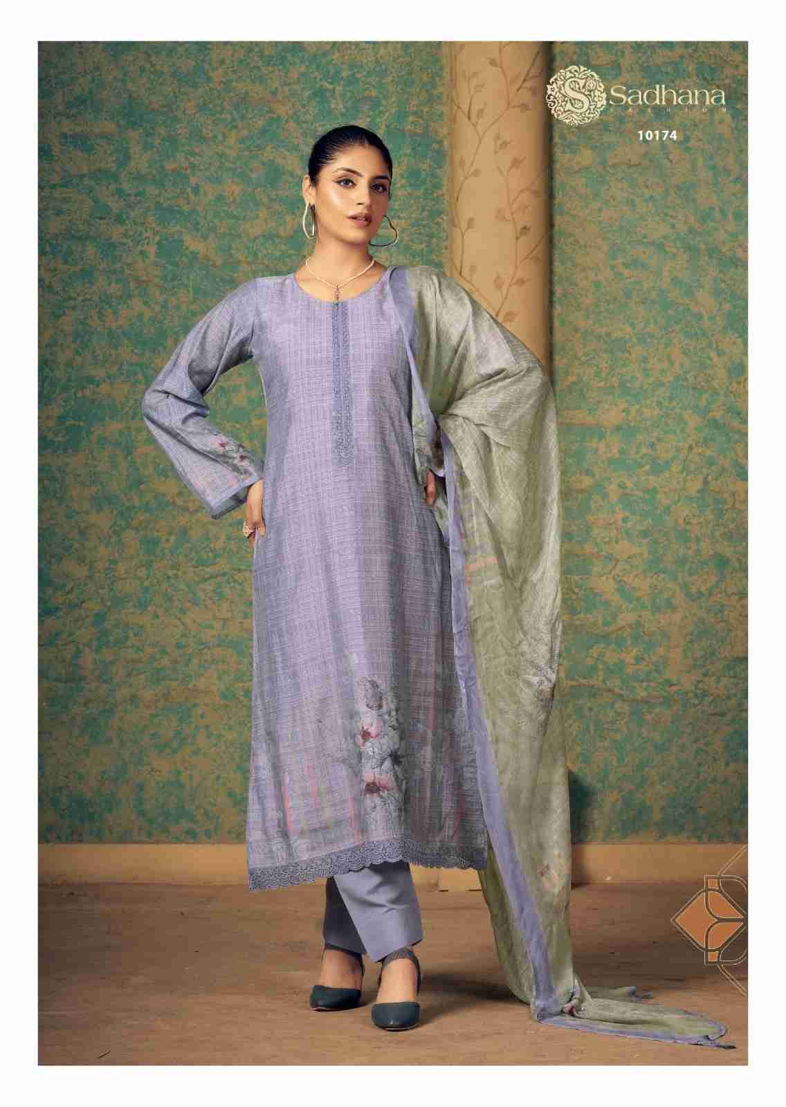 Ahaana By Sadhana Fashion 10173 To 10180 Series Designer Festive Suits Beautiful Fancy Stylish Colorful Party Wear & Occasional Wear Pure Muslin Silk Print Dresses At Wholesale Price