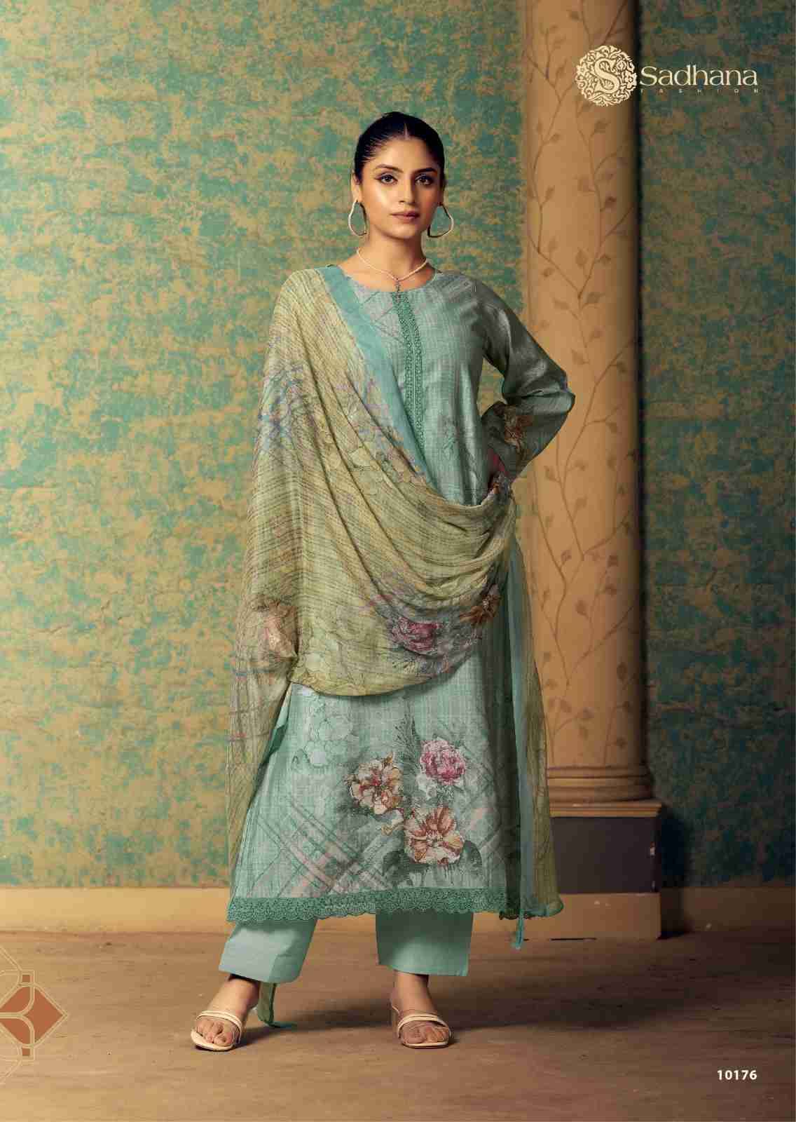 Ahaana By Sadhana Fashion 10173 To 10180 Series Designer Festive Suits Beautiful Fancy Stylish Colorful Party Wear & Occasional Wear Pure Muslin Silk Print Dresses At Wholesale Price