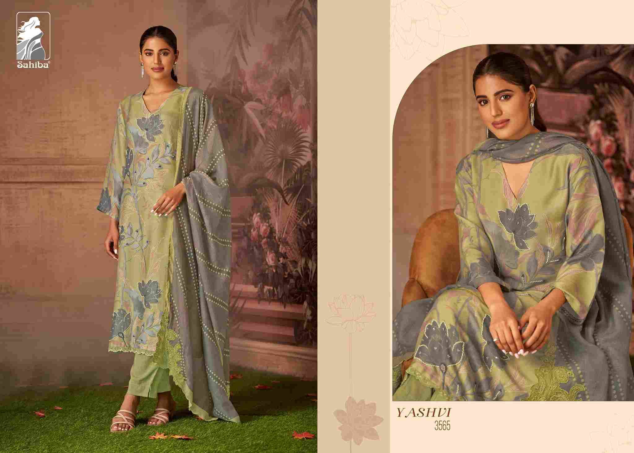 Yashvi By Sahiba Fabrics Beautiful Festive Suits Colorful Stylish Fancy Casual Wear & Ethnic Wear Viscose Tissue Dresses At Wholesale Price