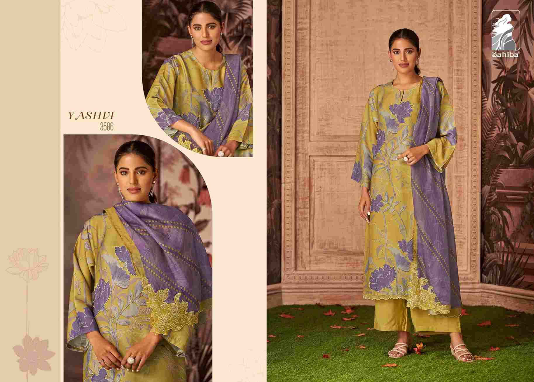 Yashvi By Sahiba Fabrics Beautiful Festive Suits Colorful Stylish Fancy Casual Wear & Ethnic Wear Viscose Tissue Dresses At Wholesale Price