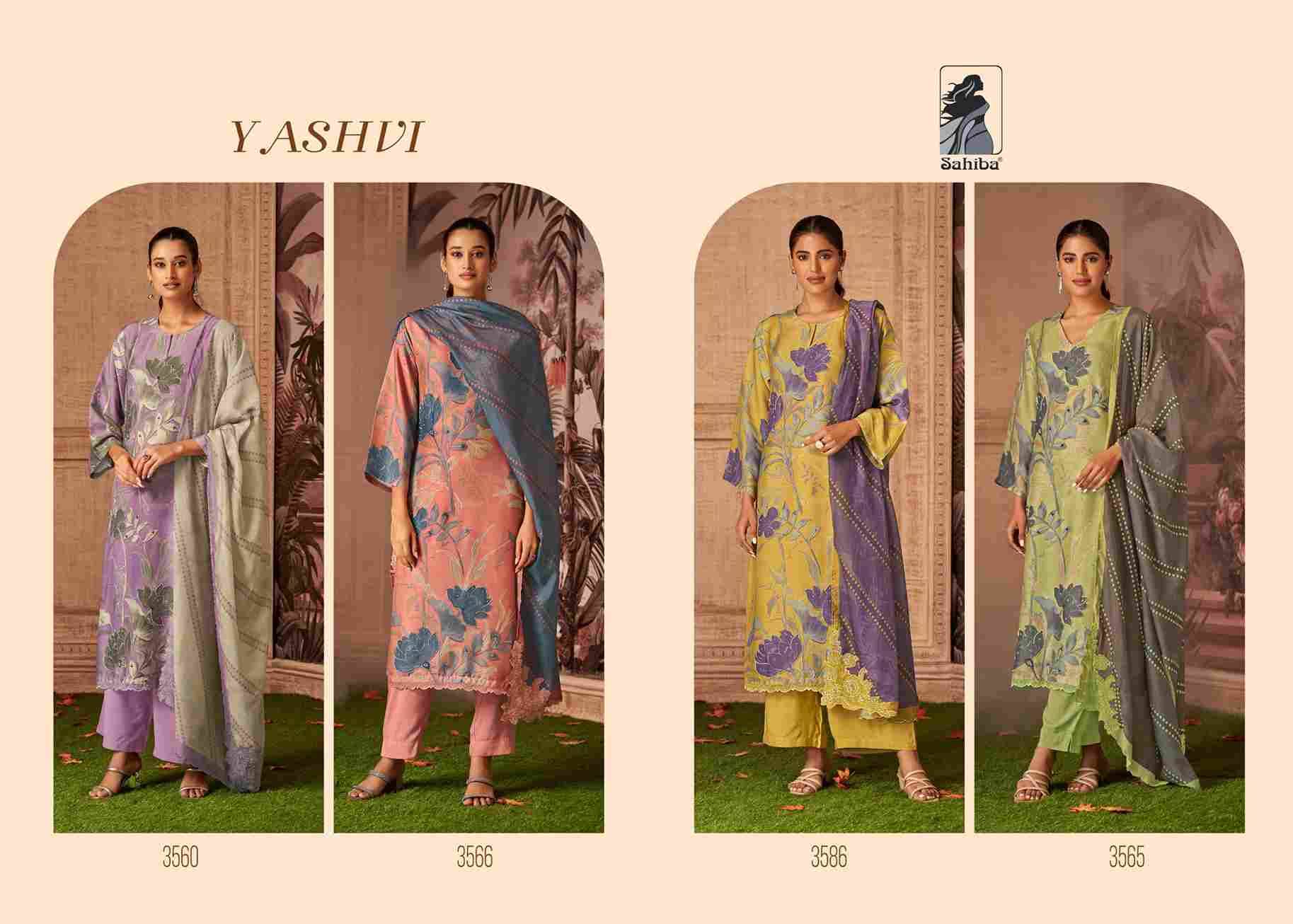 Yashvi By Sahiba Fabrics Beautiful Festive Suits Colorful Stylish Fancy Casual Wear & Ethnic Wear Viscose Tissue Dresses At Wholesale Price