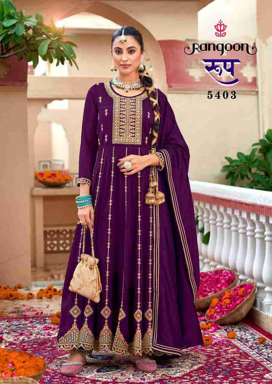 Roop By Rangoon 5401 To 5404 Series Beautiful Anarkali Suits Colorful Stylish Fancy Casual Wear & Ethnic Wear Silk With Work Dresses At Wholesale Price