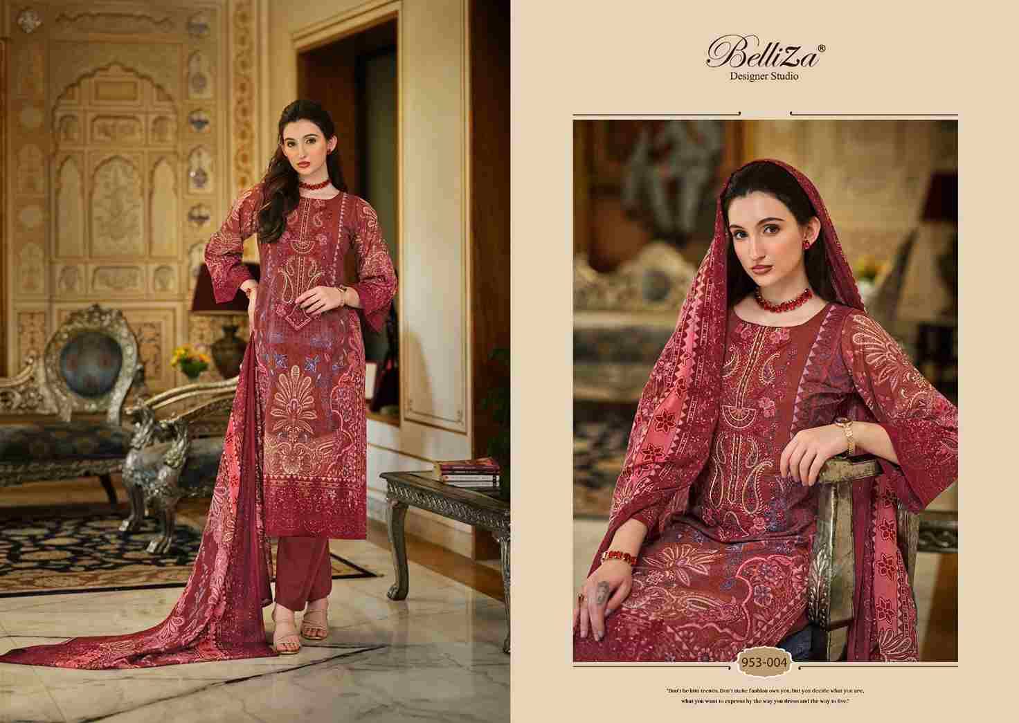 Naira Vol-68 By Belliza 953-001 To 953-008 Series Beautiful Festive Suits Stylish Fancy Colorful Casual Wear & Ethnic Wear Pure Cotton Print Dresses At Wholesale Price