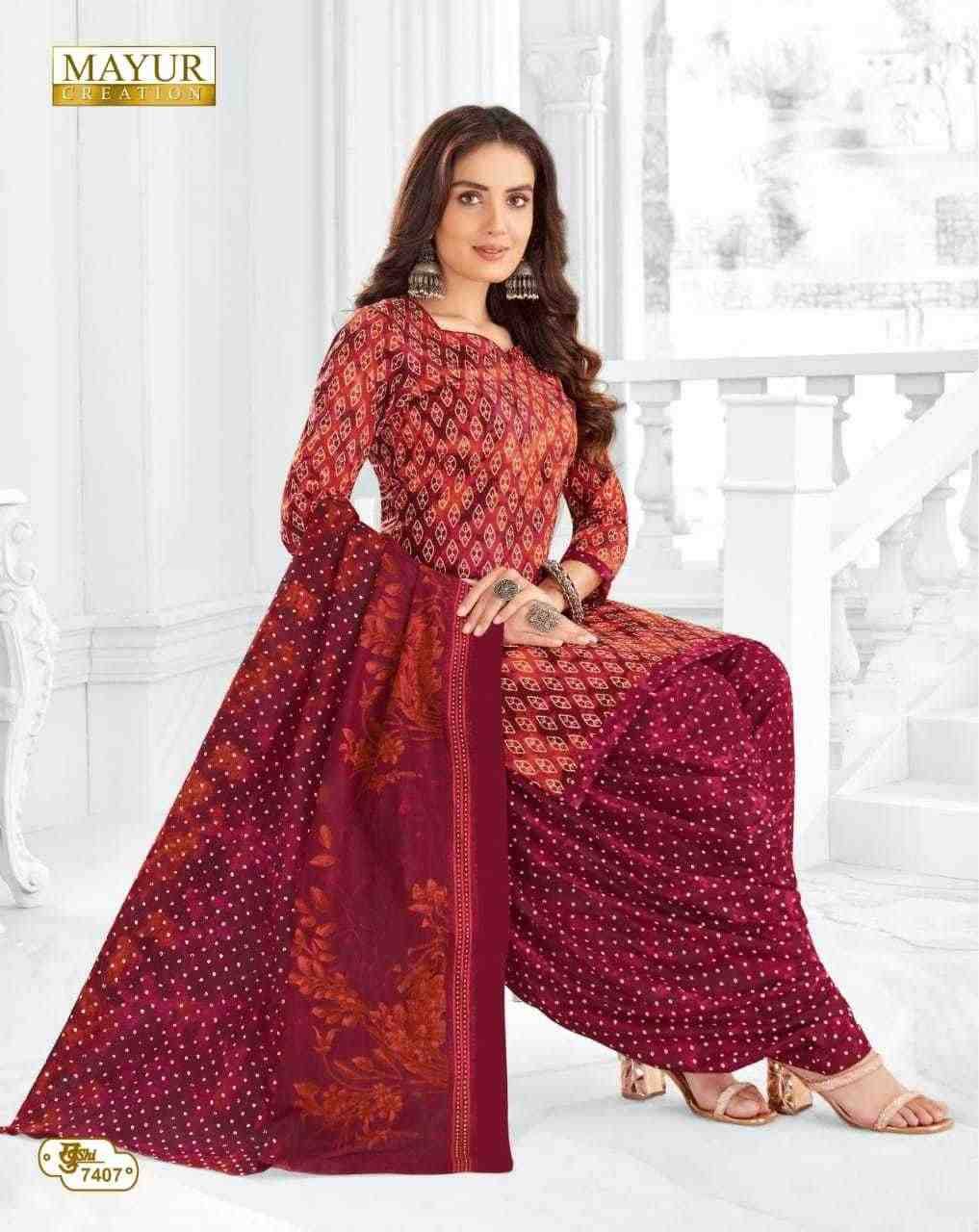 Khushi Vol-74 By Mayur Creation 7401 To 7426 Series Beautiful Stylish Festive Suits Fancy Colorful Casual Wear & Ethnic Wear & Ready To Wear Heavy Cotton Print Dresses At Wholesale Price