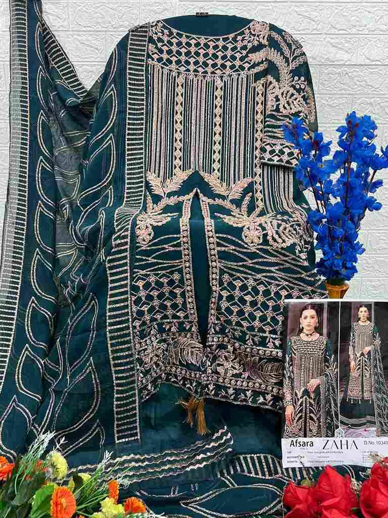 Afsara Vol-3 By Zaha 10349-A To 10349-D Series Beautiful Pakistani Suits Stylish Fancy Colorful Party Wear & Occasional Wear Faux Georgette With Embroidery Dresses At Wholesale Price