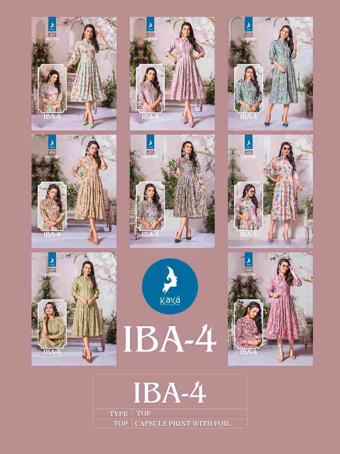 Iba Vol-4 By Kaya 401 To 408 Series Beautiful Stylish Fancy Colorful Casual Wear & Ethnic Wear & Ready To Wear Capsule Print Gowns At Wholesale Price